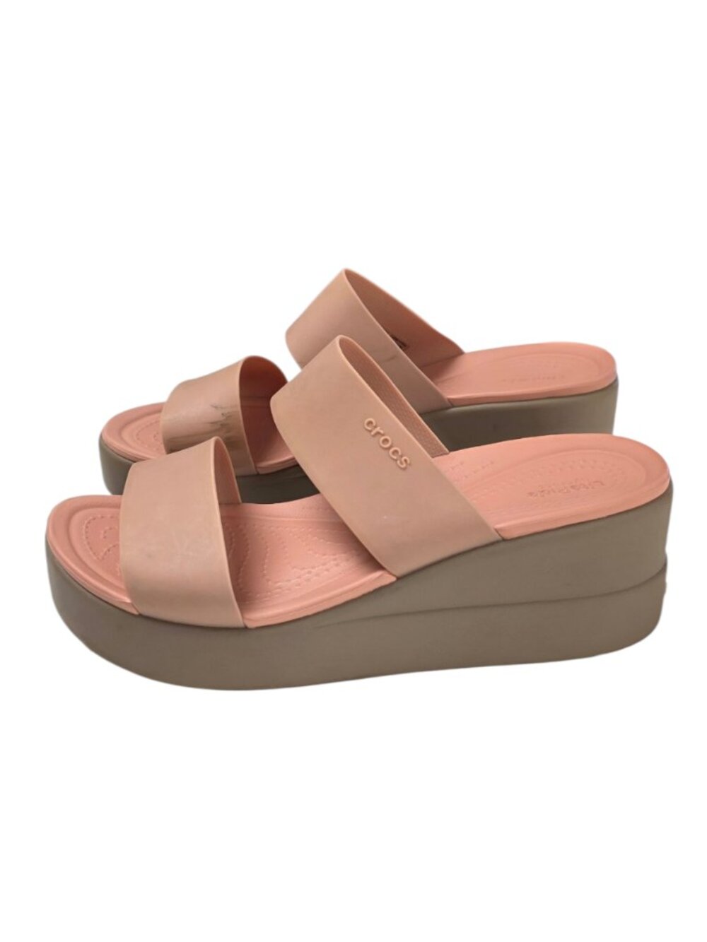 CROCS Brooklyn Mid Wedge Sandals, Slip On, Comfort, Rubber, Size 9